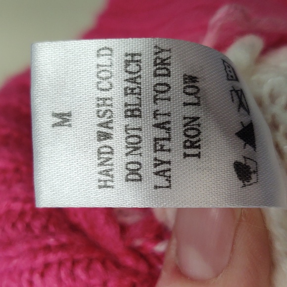 *SALE* EUC Favorite Girl Pink & White Women's Button Up Sweater Size M - Picture 6 of 6